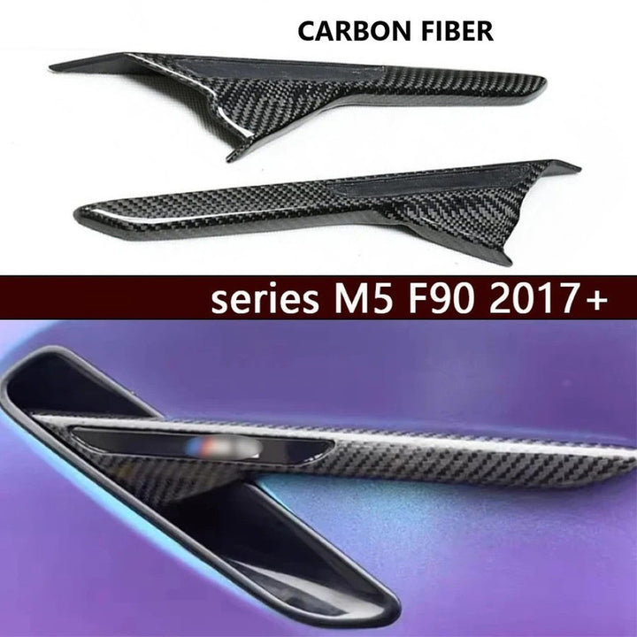 Car Craft Compatible With Bmw 5 Series G30 F90 M5 2017-2023 Side Fender Air Vent Trim Covers Real Carbon Fiber