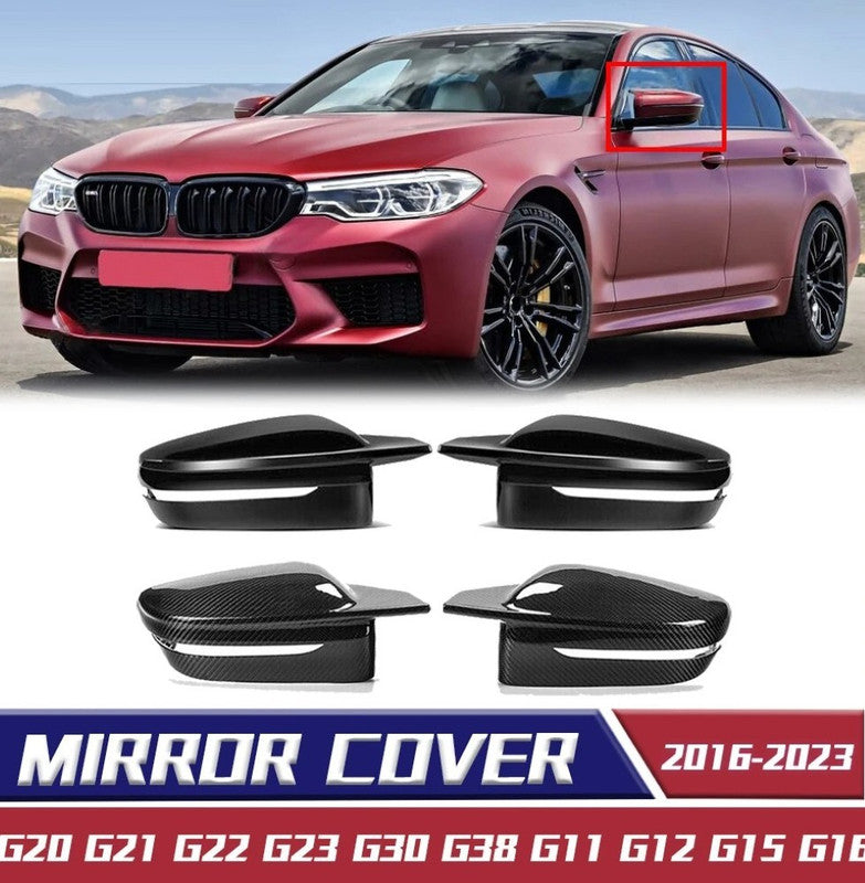 Car Craft Compatible With Bmw 3 Series G20 4 Series G22 5 Series G30 17-23 7 Series G12 16-23 8 Series G14 M3 M4 M5 M6 M7 Side Rear View Case Wing Cap Shell Housing Mirror Covers Carbon Look M3L - CAR CRAFT INDIA