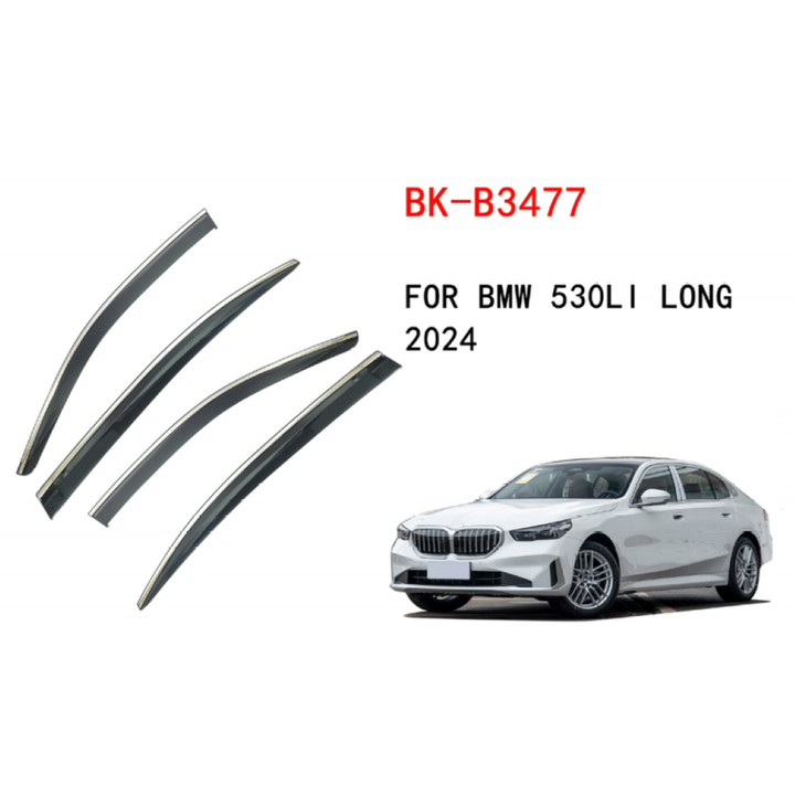 Car Craft Compatible With Bmw 5 Series Li G60 2024 Rain Shine Side Window Wind Deflectors Rain Sun Guard Door Visor Doorvisor Deflector Visor Shades Ventvisor Strip CC-7671 - CAR CRAFT INDIA