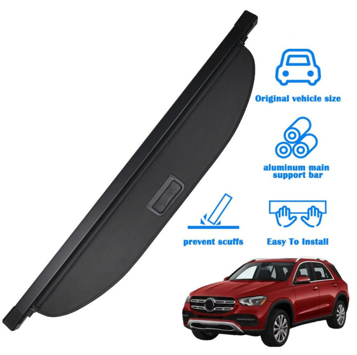 Car Craft Compatible With Mercedes Gle W167 2019-2024 Rear Trunk Boot Retractable Tonneau Parcel Curtain Rollling Tray Cargo Cover Black