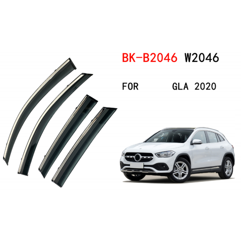 Car Craft Compatible With Mercedes Gla H247 W247 Eqa 2020+ Rain Shine Side Window Wind Deflectors Rain Sun Guard Door Visor Doorvisor Deflector Visor Shades Ventvisor Strip CC-7734 - CAR CRAFT INDIA