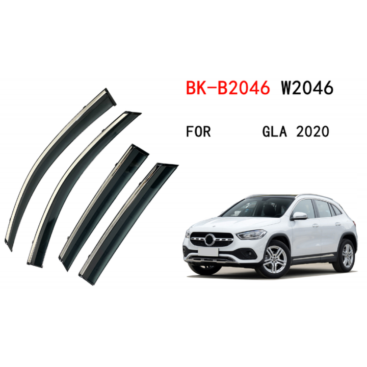 Car Craft Compatible With Mercedes Gla H247 W247 Eqa 2020+ Rain Shine Side Window Wind Deflectors Rain Sun Guard Door Visor Doorvisor Deflector Visor Shades Ventvisor Strip CC-7734 - CAR CRAFT INDIA