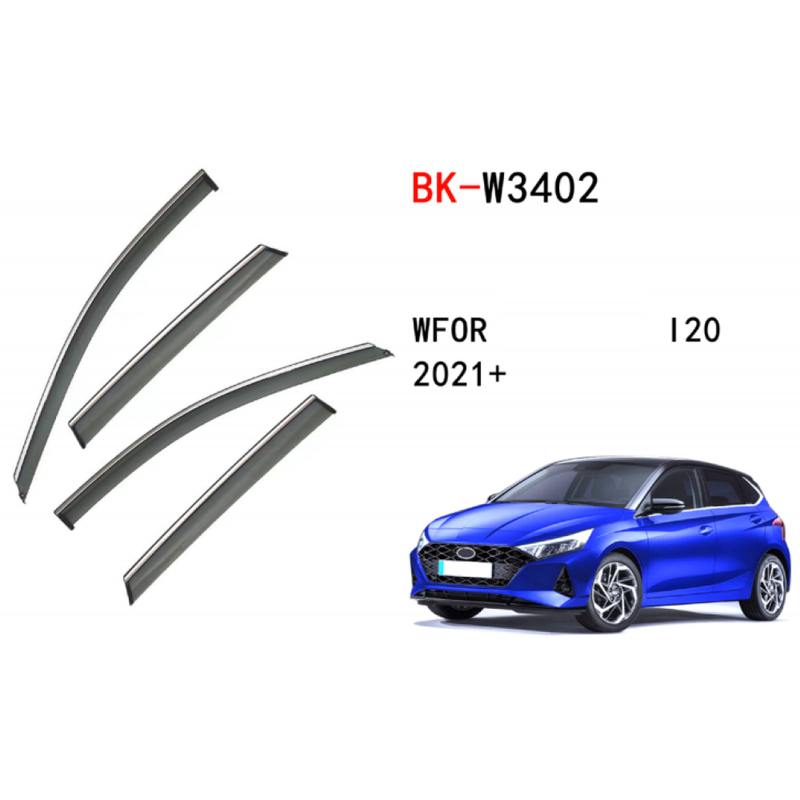 Car Craft Compatible With Hyundai I20 2021+ Rain Shine Side Window Wind Deflectors Rain Sun Guard Door Visor Doorvisor Deflector Visor Shades Ventvisor Strip CC-7693 - CAR CRAFT INDIA