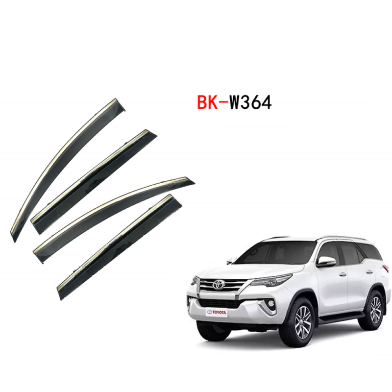 Car Craft Compatible With Toyota Fortuner 2016-2024 Rain Shine Side Window Wind Deflectors Rain Sun Guard Door Visor Doorvisor Deflector Visor Shades Ventvisor Strip CC-7753 - CAR CRAFT INDIA