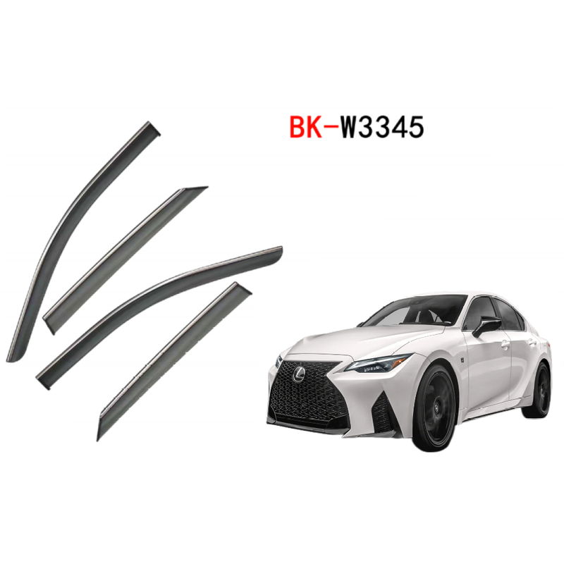 Car Craft Compatible With Lexus Is300 2022-2023 Rain Shine Side Window Wind Deflectors Rain Sun Guard Door Visor Doorvisor Deflector Visor Shades Ventvisor Strip Usa CC-7709 - CAR CRAFT INDIA