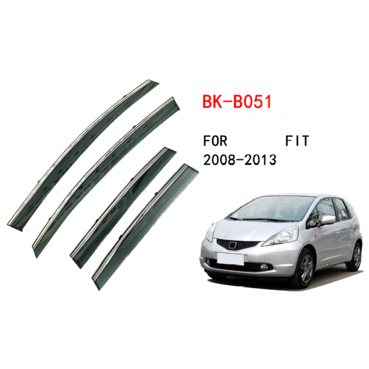 Car Craft Compatible With Honda Jazz 2008-2013 Rain Shine Side Window Wind Deflectors Rain Sun Guard Door Visor Doorvisor Deflector Visor Shades Ventvisor Strip CC-7682 - CAR CRAFT INDIA