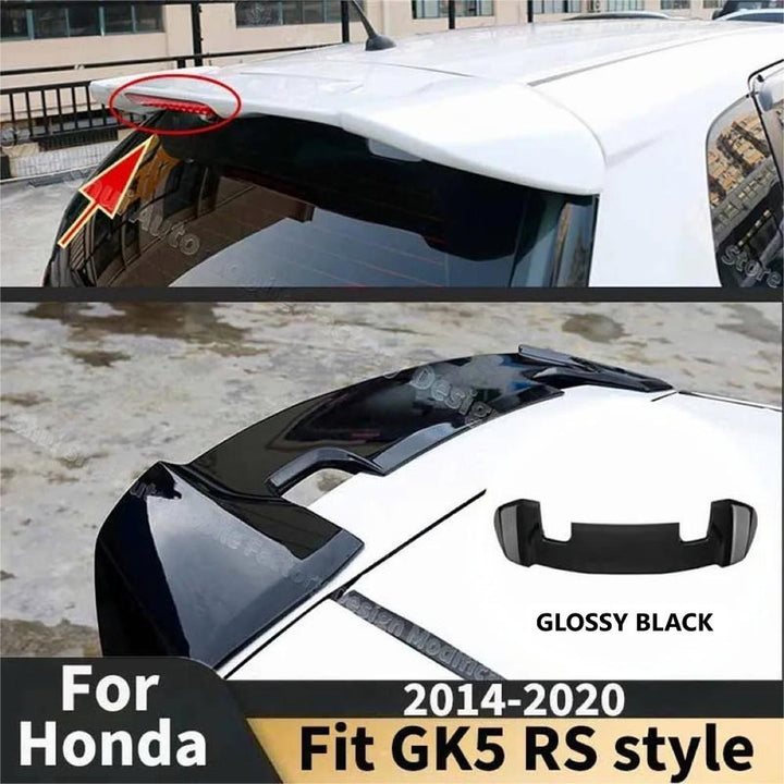 Car Craft Compatible With Honda Jazz Fit 2014-2020 Rear Trunk Wing Boot Lip Spoiler Rs Style Ar-hnda-033 Gb Glossy Black CC-8586 - CAR CRAFT INDIA