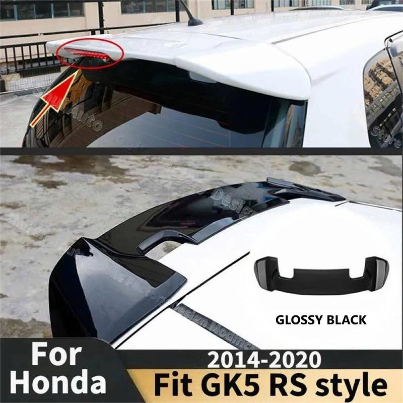 Car Craft Compatible With Honda Jazz Fit 2014-2020 Rear Trunk Wing Boot Lip Spoiler Rs Style Ar-hnda-033 Cf Carbon Fiber Look CC-8587 - CAR CRAFT INDIA