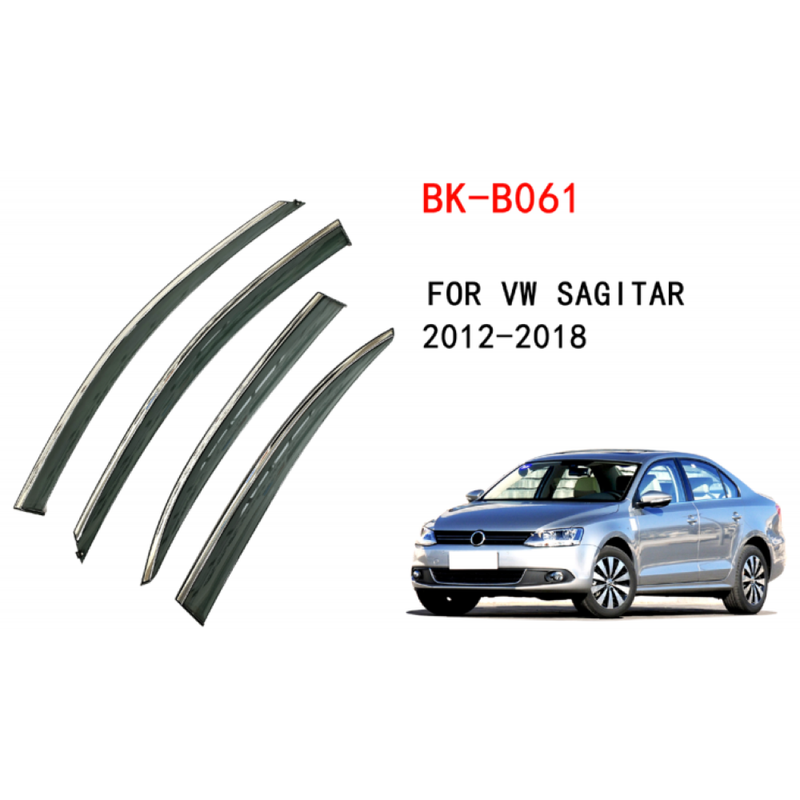 Car Craft Compatible With Volkswagen Vw Jetta 2011-2014 Rain Shine Side Window Wind Deflectors Rain Sun Guard Door Visor Doorvisor Deflector Visor Shades Ventvisor Strip CC-7772 - CAR CRAFT INDIA
