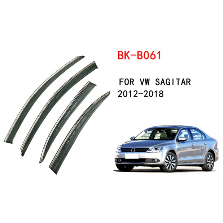 Car Craft Compatible With Volkswagen Vw Jetta 2011-2014 Rain Shine Side Window Wind Deflectors Rain Sun Guard Door Visor Doorvisor Deflector Visor Shades Ventvisor Strip CC-7772 - CAR CRAFT INDIA