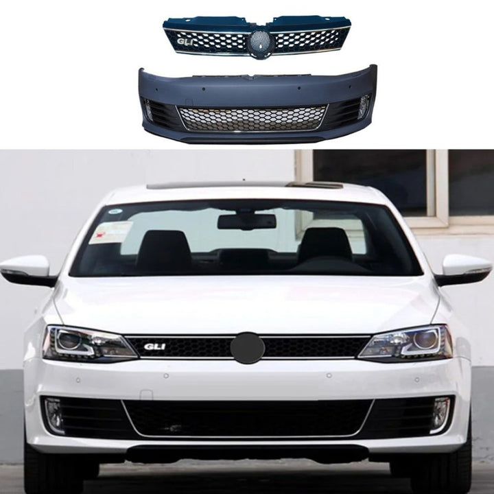 Car Craft Compatible With Vw Volkswagen Jetta Mk6 2012-2014 Upgrade Facelift Convert To Gli Line Style Front Bumper Bodykit