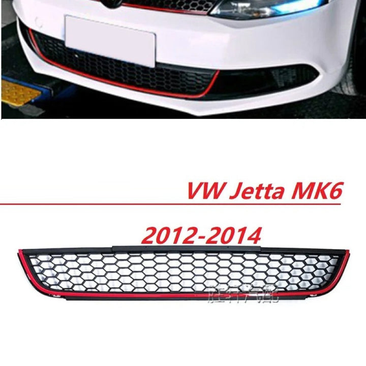 Car Craft Compatible With Vw Volkswagen Jetta Mk6 2012-2014 Upgrade Gti Line Style Front Bumper Lower Grill Honeycomb Style