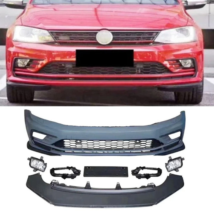 Car Craft Compatible With Vw Volkswagen Jetta Mk6 2015-2017 Upgrade Facelift Convert Gli Line Style Front Bumper Bodykit