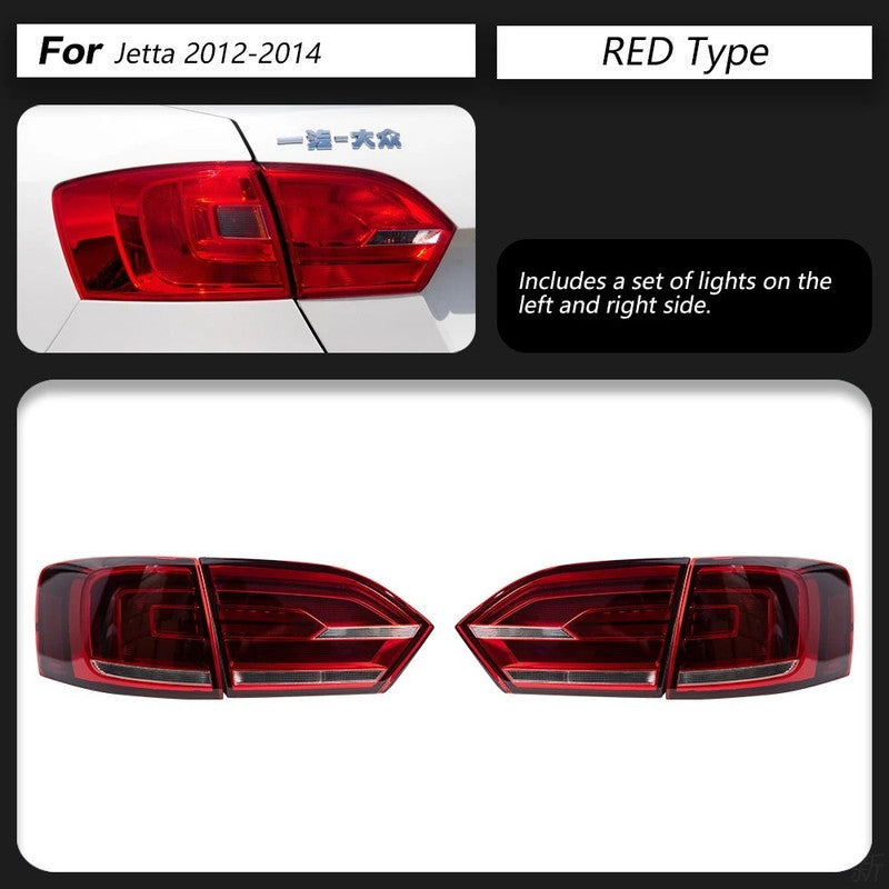 Car Craft Compatible With Volkswagne Vw Jetta 2011-2014 Car Rear Upgraded Tail Light Lamp Xenon Taillight Retrofit Upgrade Modified Led Drl Hid Red A