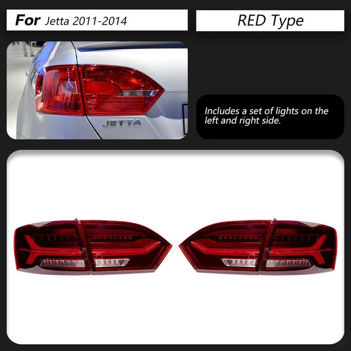 Car Craft Compatible With Volkswagne Vw Jetta 2011-2014 Car Rear Upgraded Tail Light Lamp Xenon Taillight Retrofit Upgrade Modified Led Drl Hid Red B