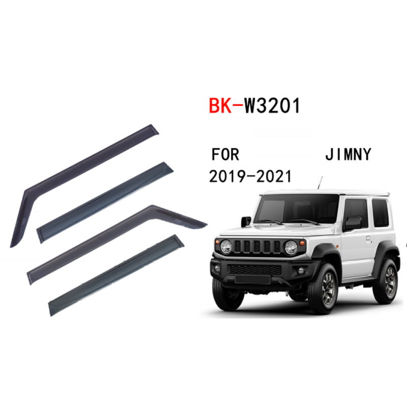 Car Craft Compatible With Maruti Suzuki Jimny 2019-2021 Rain Shine Side Window Wind Deflectors Rain Sun Guard Door Visor Doorvisor Deflector Visor Shades Ventvisor Strip CC-7743 - CAR CRAFT INDIA