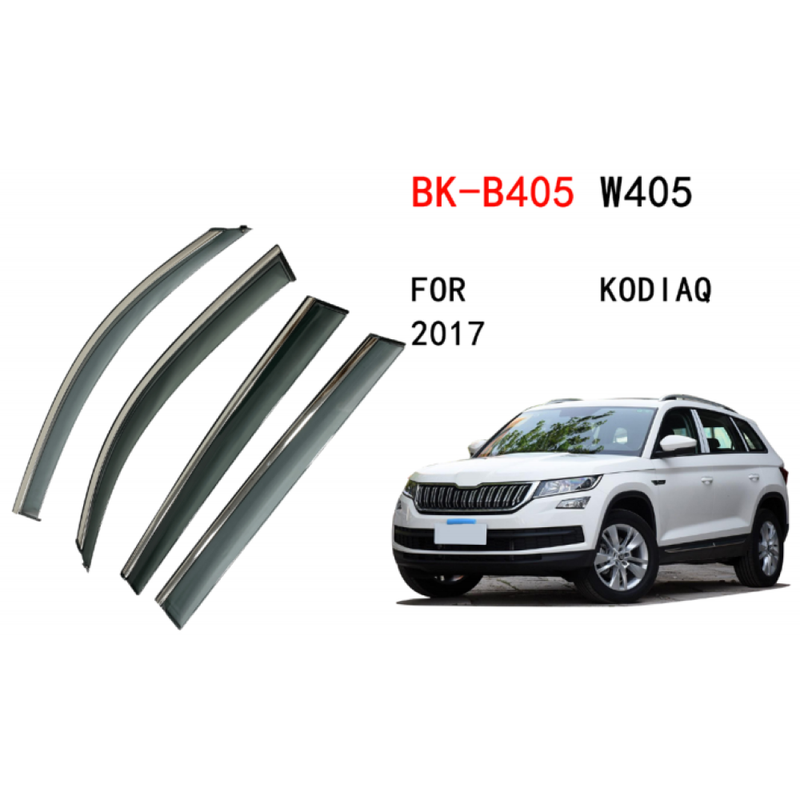 Car Craft Compatible With Skoda Kodiaq 2017-2018 Rain Shine Side Window Wind Deflectors Rain Sun Guard Door Visor Doorvisor Deflector Visor Shades Ventvisor Strip CC-7741 - CAR CRAFT INDIA