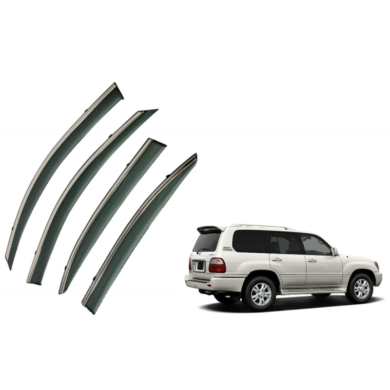 Car Craft Compatible With Lexus Lx 470 / Land Cruiser Fj100/4700 2003-2007 Rain Shine Side Window Wind Deflectors Rain Sun Guard Door Visor Doorvisor Deflector Visor Shades Ventvisor Strip Usa CC-7710 - CAR CRAFT INDIA