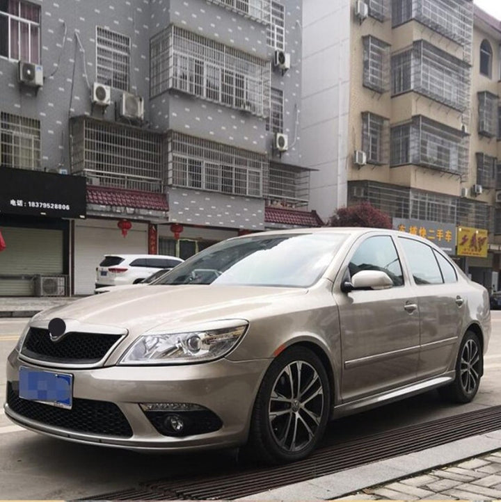 Car Craft Compatible With Skoda Laura Octavia 2009-2013 Upgrade Facelift Convert To Rs Vrs Style Front Bumper Bodykit Fog Lamp Light Grill Mesh