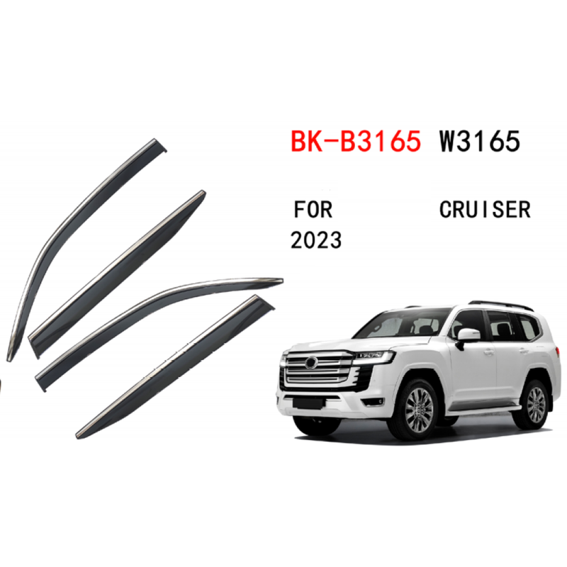 Car Craft Compatible With Toyota Land Cruiser Lc300 2022+ Rain Shine Side Window Wind Deflectors Rain Sun Guard Door Visor Doorvisor Deflector Visor Shades Ventvisor Strip CC-7756 - CAR CRAFT INDIA