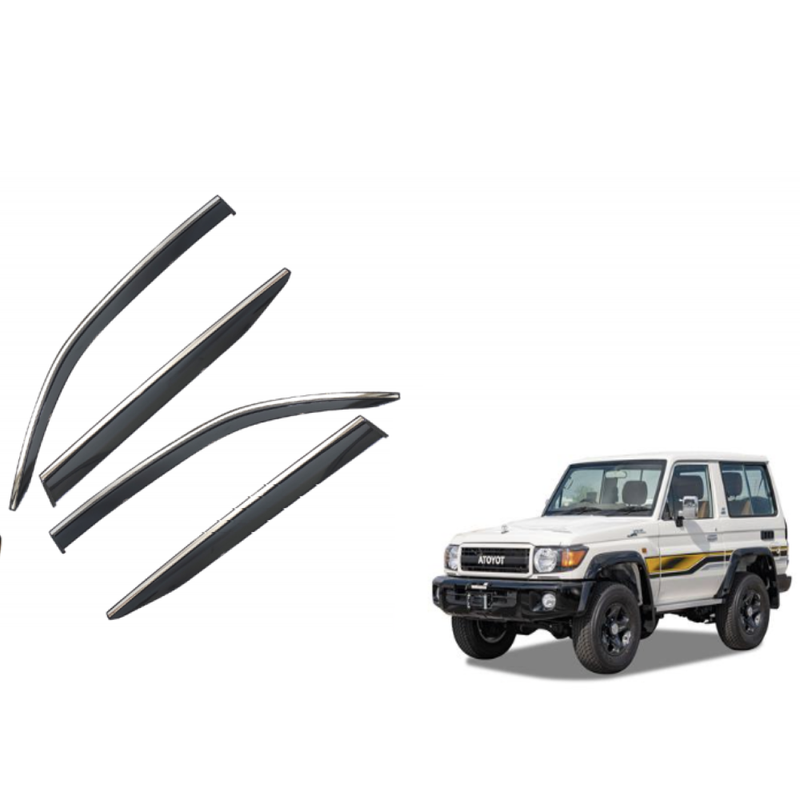 Car Craft Compatible With Toyota Land Cruiser Lc71/75/76/77/lc78/fj79 07-17 Rain Shine Side Window Wind Deflectors Rain Sun Guard Door Visor Doorvisor Deflector Visor Shades Ventvisor Strip Usa CC-7759 - CAR CRAFT INDIA