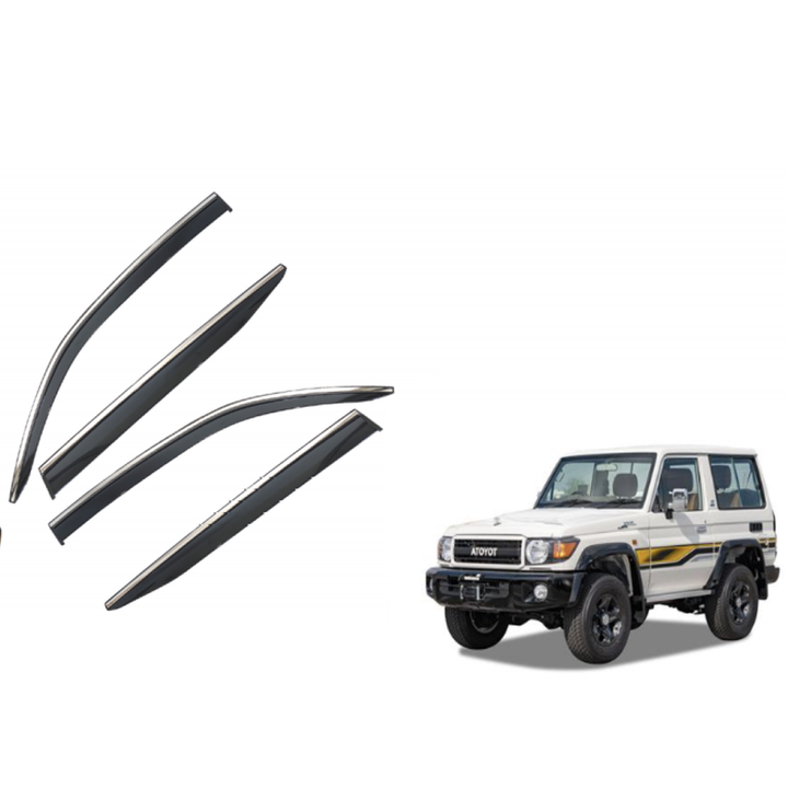 Car Craft Compatible With Toyota Land Cruiser Lc71/75/76/77/lc78/fj79 07-17 Rain Shine Side Window Wind Deflectors Rain Sun Guard Door Visor Doorvisor Deflector Visor Shades Ventvisor Strip Usa CC-7759 - CAR CRAFT INDIA