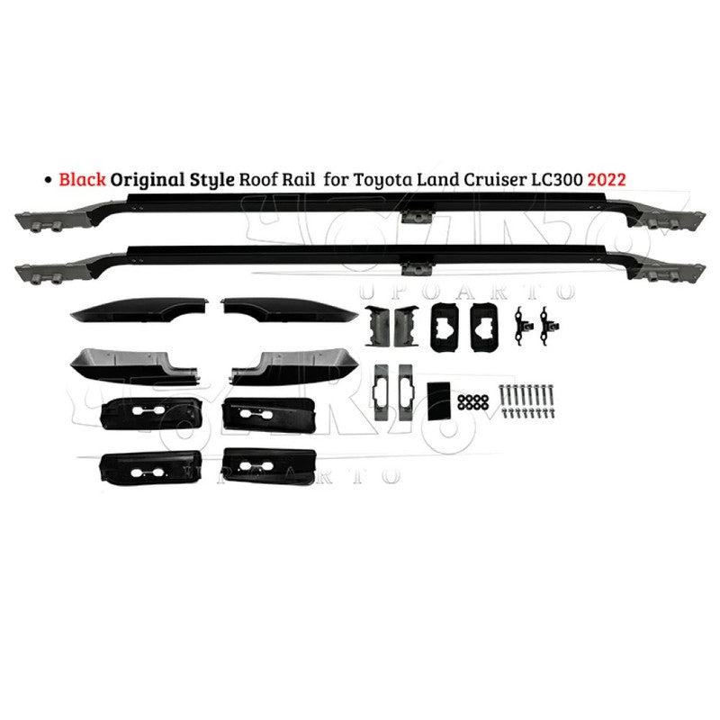 Car Craft Compatible With Toyota Land Cruiser Lc300 2022+ Roof Rail Rack Bar Ar-tyta-0148 Bl Black CC-8561 - CAR CRAFT INDIA