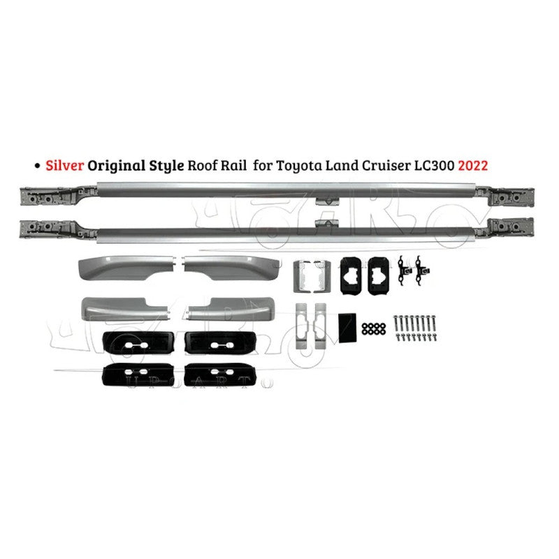 Car Craft Compatible With Toyota Land Cruiser Lc300 2022+ Roof Rail Rack Bar Ar-tyta-0149 Sl Silver Chrome CC-8562 - CAR CRAFT INDIA