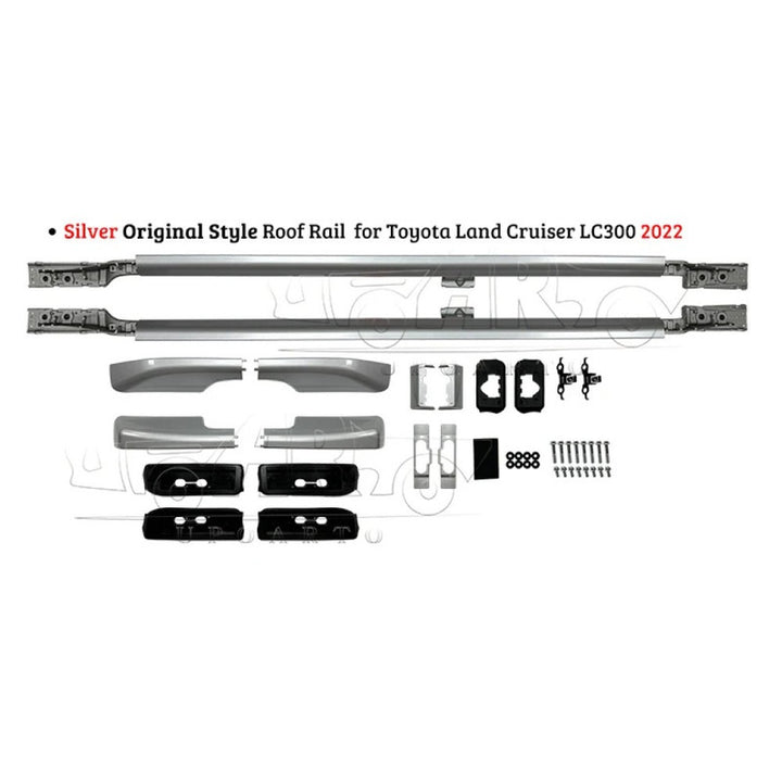 Car Craft Compatible With Toyota Land Cruiser Lc300 2022+ Roof Rail Rack Bar Ar-tyta-0149 Sl Silver Chrome CC-8562 - CAR CRAFT INDIA