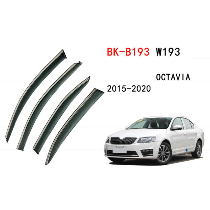 Car Craft Compatible With Skoda Octavia 2014-2017 Rain Shine Side Window Wind Deflectors Rain Sun Guard Door Visor Doorvisor Deflector Visor Shades Ventvisor Strip CC-7736 - CAR CRAFT INDIA