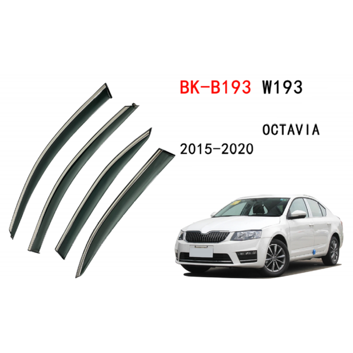 Car Craft Compatible With Skoda Octavia 2014-2017 Rain Shine Side Window Wind Deflectors Rain Sun Guard Door Visor Doorvisor Deflector Visor Shades Ventvisor Strip CC-7736 - CAR CRAFT INDIA