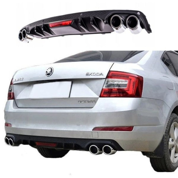 Car Craft Compatible With Skoda Octavia Iii 2017-2019 Rs Vrs Style Rear Bumper Afetr Rear Lip Diffuser Skirts Splitter Tips