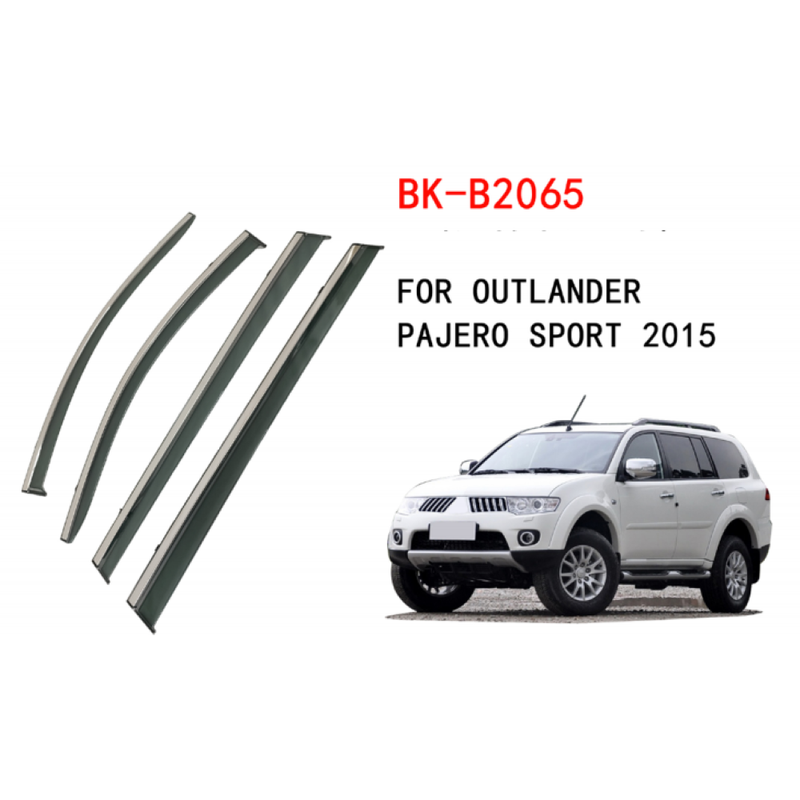 Car Craft Compatible With Mitsubishi Pajero Sport 2008-2015 Rain Shine Side Window Wind Deflectors Rain Sun Guard Door Visor Doorvisor Deflector Visor Shades Ventvisor Strip CC-7735 - CAR CRAFT INDIA