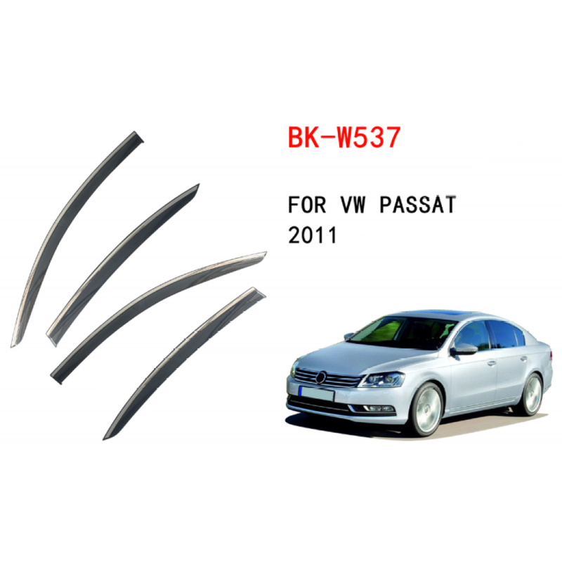 Car Craft Compatible With Volkswagen Vw Passat B7 2011-2015 Rain Shine Side Window Wind Deflectors Rain Sun Guard Door Visor Doorvisor Deflector Visor Shades Ventvisor Strip CC-7778 - CAR CRAFT INDIA
