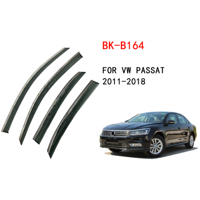 Car Craft Compatible With Volkswagen Vw Passat B8 Magotan 2015-2019 Rain Shine Side Window Wind Deflectors Rain Sun Guard Door Visor Doorvisor Deflector Visor Shades Ventvisor Strip CC-7779 - CAR CRAFT INDIA