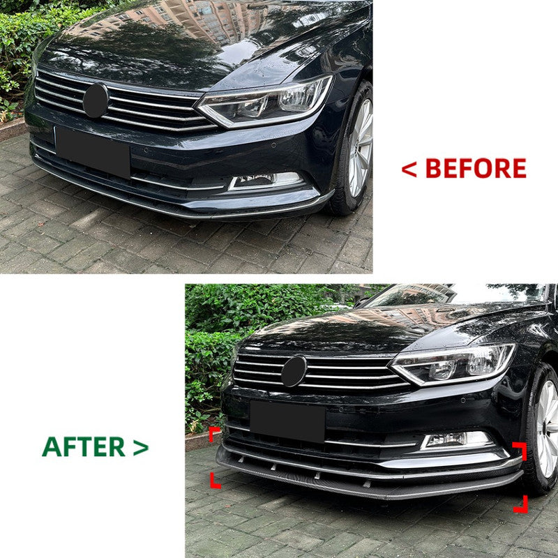 Car Craft Compatible With Volkswagen Vw Passat B8 Pre-facelift Standard 2016-2019 Front Bumper Lip Splitter Diffuser Skirst Flag Canard Carbon Fiber Look Zst-869 Cf