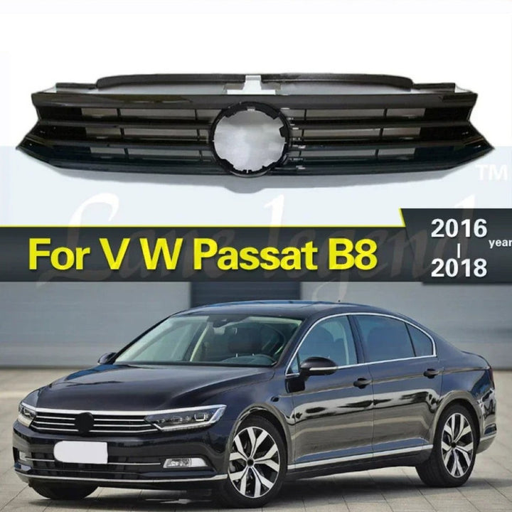 Car Craft Compatible With Vw Volkswagen Passat B8 2016-2019 Upgrade Facelift Convert To B8 R Line Style Front Bumper Show Grill