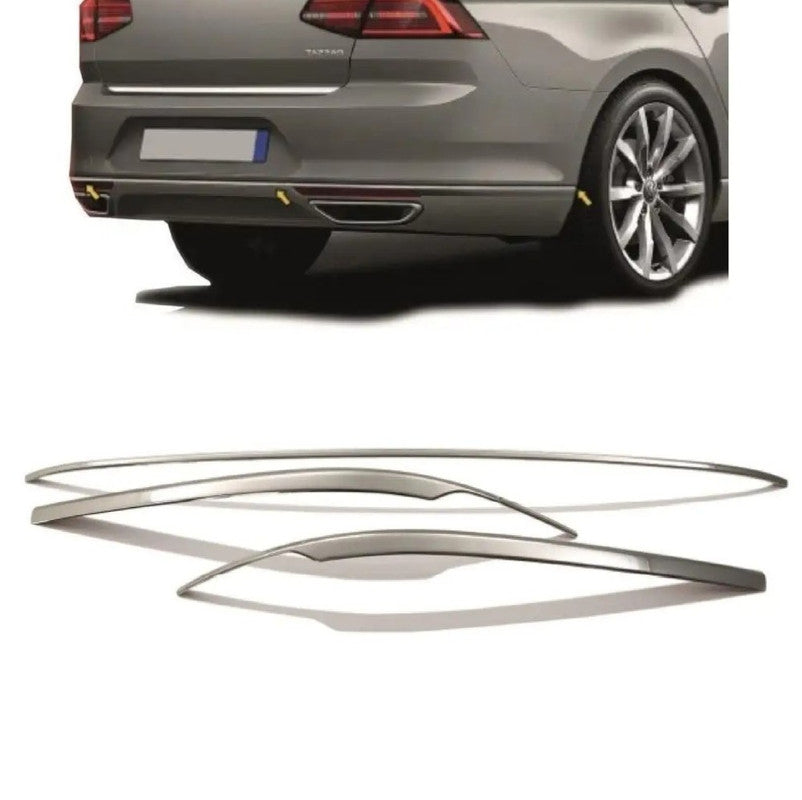 Car Craft Compatible With Vw Volkswagen Passat B8 2016-2019 R Line Rear Bumper Chrome Moulding Trim