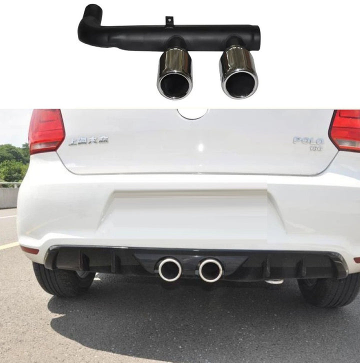 Car Craft Compatible With Vw Volkswagen Polo 2010-2024 Upgrade Facelift Convert To R400 R Line Style Rear Bumper Exhaust Tip Tailgate Pipe Silensor