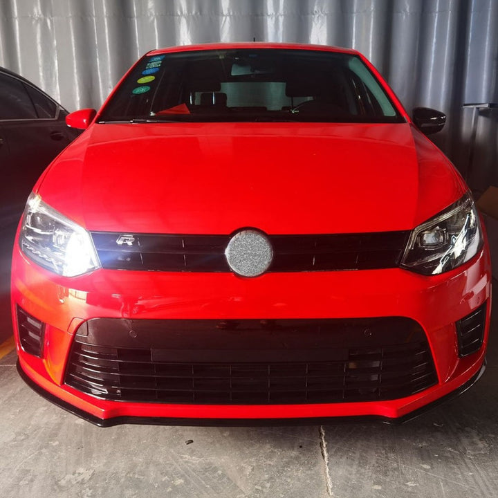 Car Craft Compatible With Vw Volkswagen Polo 2010-2024 Upgrade Facelift Convert To R400 R Line Style Front Bumper Bodykit Fog Lamp Light Grill Mesh Front