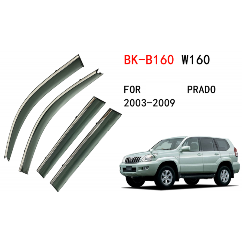 Car Craft Compatible With Toyota Prado Fj120 2003-2009 Rain Shine Side Window Wind Deflectors Rain Sun Guard Door Visor Doorvisor Deflector Visor Shades Ventvisor Strip CC-7755 - CAR CRAFT INDIA