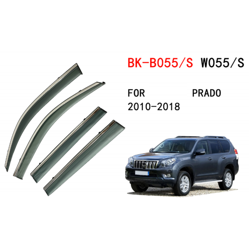 Car Craft Compatible With Toyota Prado Fj150 2010-2018 Rain Shine Side Window Wind Deflectors Rain Sun Guard Door Visor Doorvisor Deflector Visor Shades Ventvisor Strip CC-7754 - CAR CRAFT INDIA