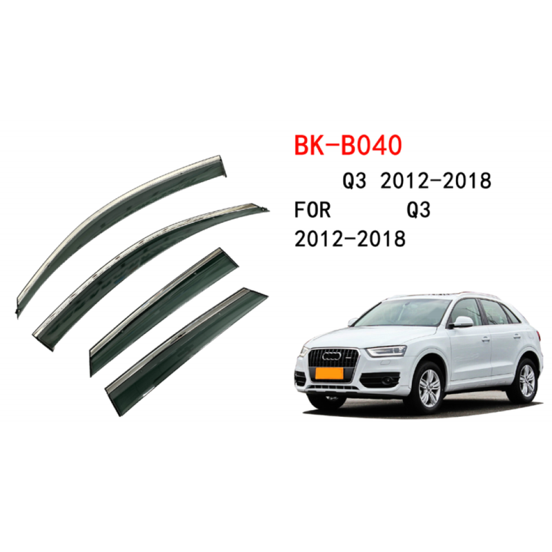 Car Craft Compatible With Audi Q3 2013-2018 Rain Shine Side Window Wind Deflectors Rain Sun Guard Door Visor Doorvisor Deflector Visor Shades Ventvisor Strip CC-7655 - CAR CRAFT INDIA