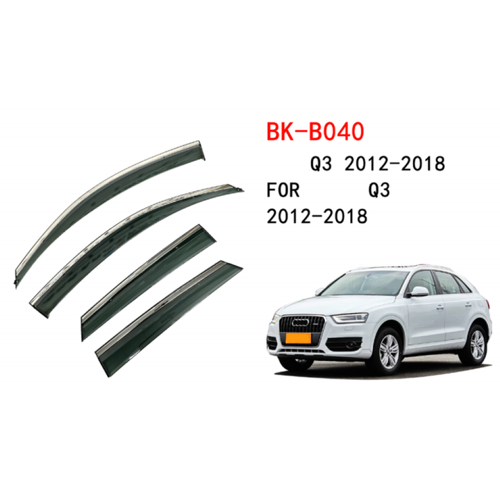 Car Craft Compatible With Audi Q3 2013-2018 Rain Shine Side Window Wind Deflectors Rain Sun Guard Door Visor Doorvisor Deflector Visor Shades Ventvisor Strip CC-7655 - CAR CRAFT INDIA