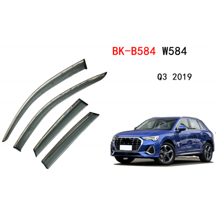 Car Craft Compatible With Audi Q3 2019-2020 Rain Shine Side Window Wind Deflectors Rain Sun Guard Door Visor Doorvisor Deflector Visor Shades Ventvisor Strip CC-7656 - CAR CRAFT INDIA