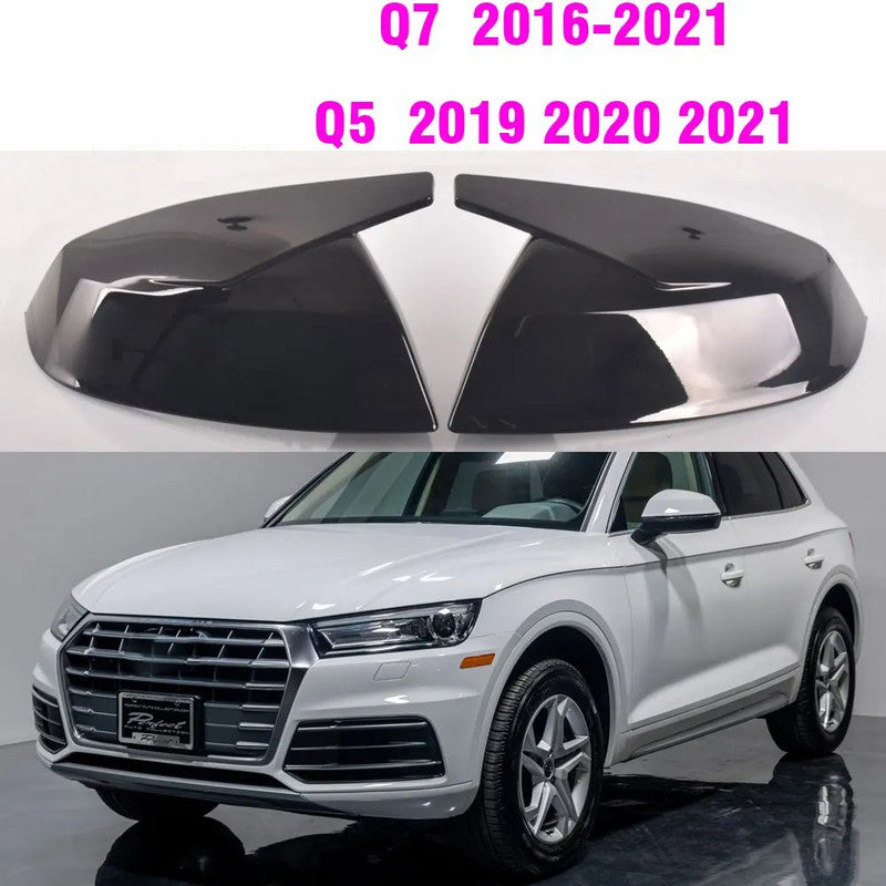 Car Craft Compatible With Audi Q5 Sq5 2019-2022 Q7 Sq7 2016-2021 Side Rear View Case Door Wing Cap Shell Housing Mirror Covers Glossy Black