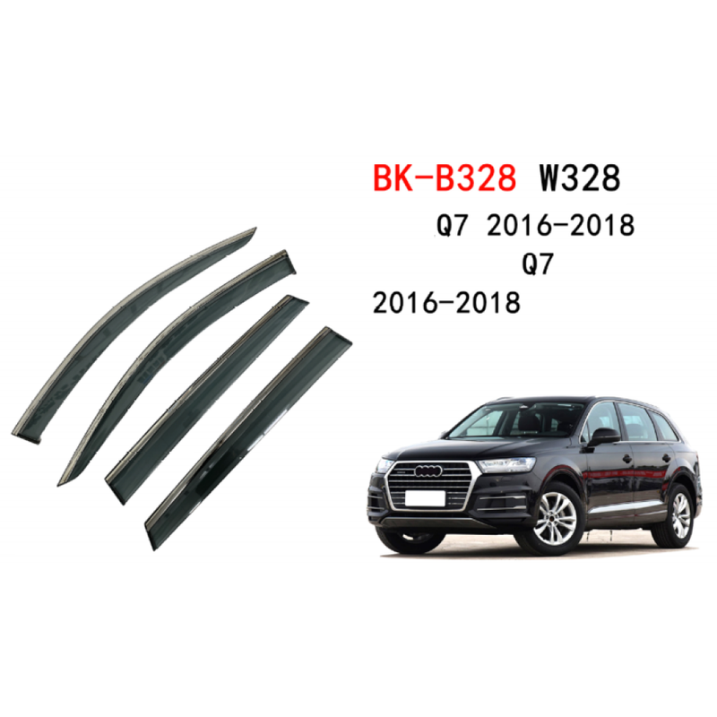Car Craft Compatible With Audi Q7 2016-2020 Rain Shine Side Window Wind Deflectors Rain Sun Guard Door Visor Doorvisor Deflector Visor Shades Ventvisor Strip CC-7660 - CAR CRAFT INDIA