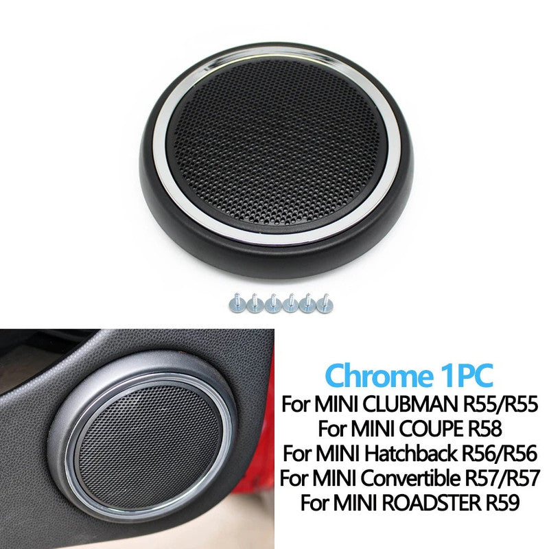 Car Craft Compatible With Mini Cooper Clubman R55 08-14 R58 12-15 R56 07-14 R57 09-15 R59 12-14 R56 N 09-13 Car Front Door Woofer Speaker Grill Cover 51412753333 Black Chrome