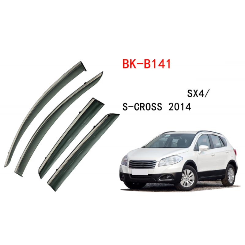 Car Craft Compatible With Maruti Suzuki Sx4 S-cross 2014+ Rain Shine Side Window Wind Deflectors Rain Sun Guard Door Visor Doorvisor Deflector Visor Shades Ventvisor Strip CC-7746 - CAR CRAFT INDIA