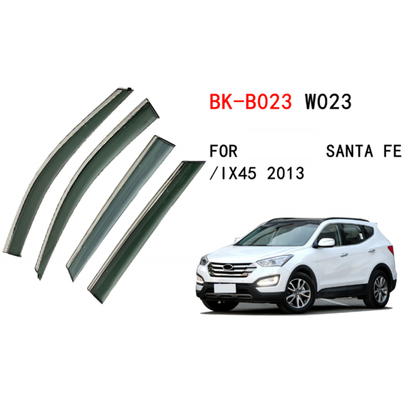 Car Craft Compatible With Hyundai Santa Fe Ix45 2013 Rain Shine Side Window Wind Deflectors Rain Sun Guard Door Visor Doorvisor Deflector Visor Shades Ventvisor Strip CC-7692 - CAR CRAFT INDIA